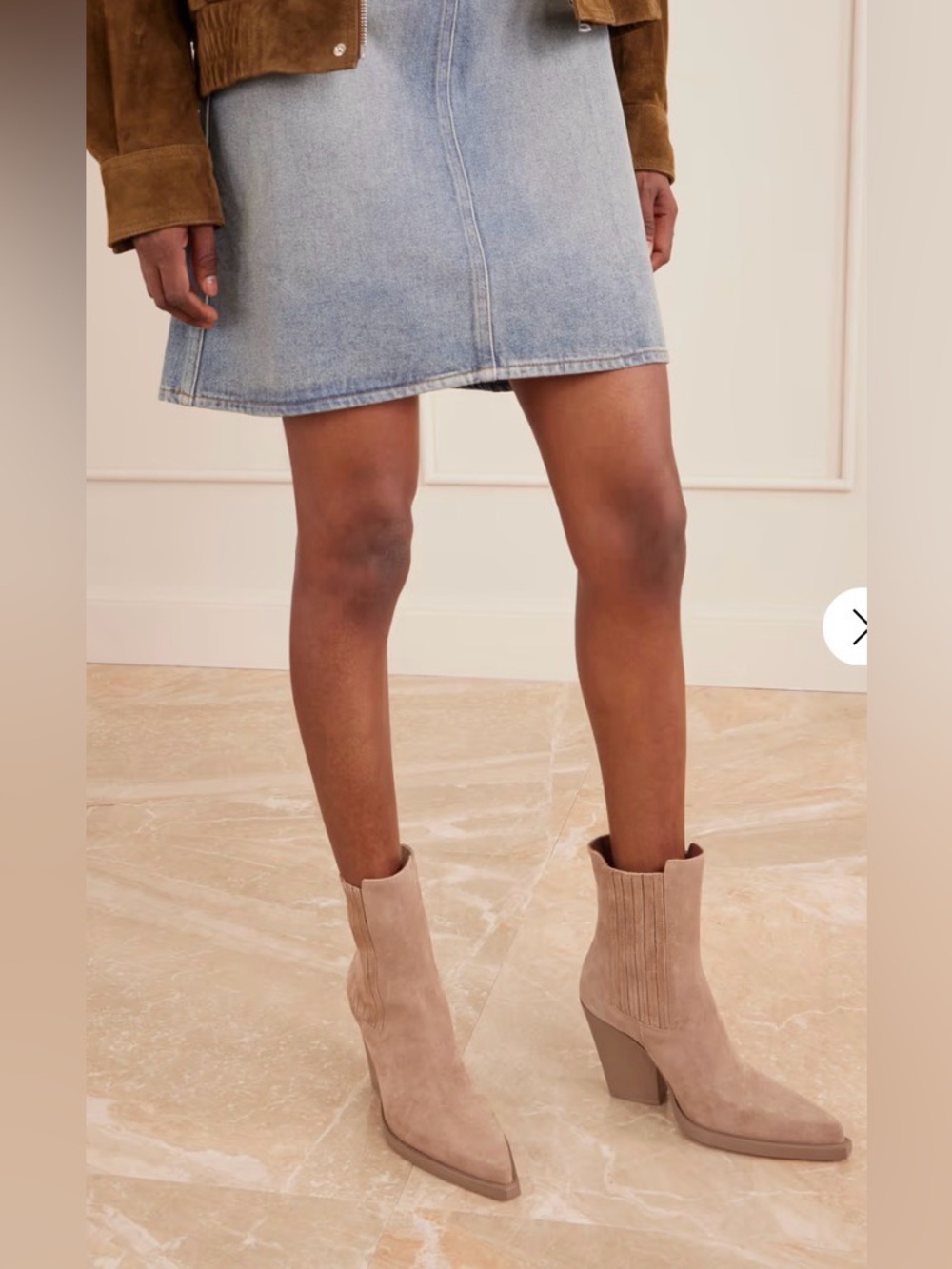 NWOB Paris Texas Beige Suede Pointed Ankle Booties size 36